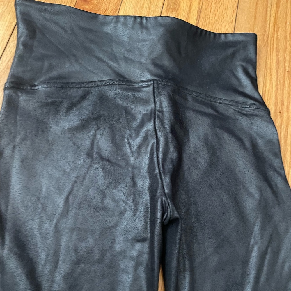 NWOT Spanx Coated Wax faux leather Moto rockstar leggings sport active athletic - Picture 6 of 6